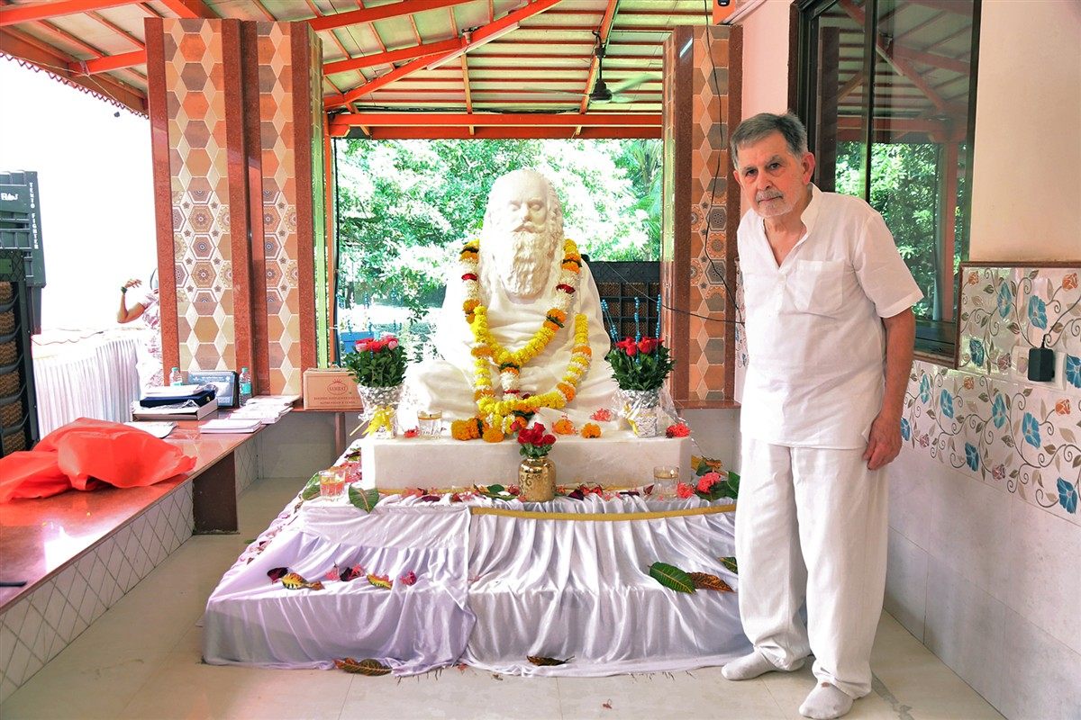 Dr. Bahram with Dr. Dinshah K. Mehta idol